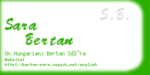 sara bertan business card